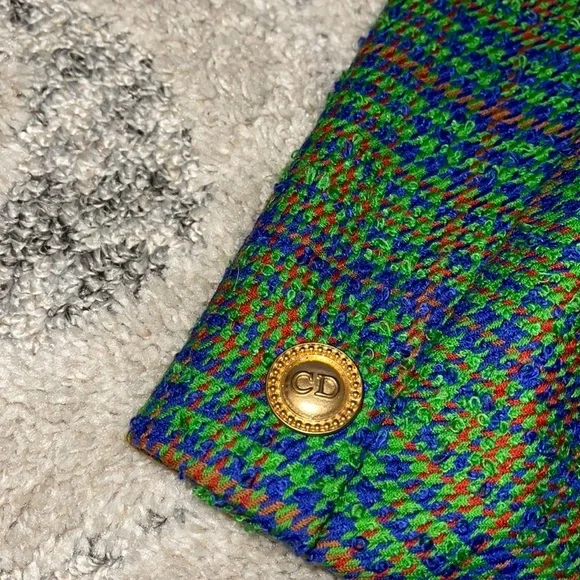 🎉🎉HOST PIC🎉🎊Vintage Christian Dior Tweed Houndstooth MultiColor Blazer🔥N…